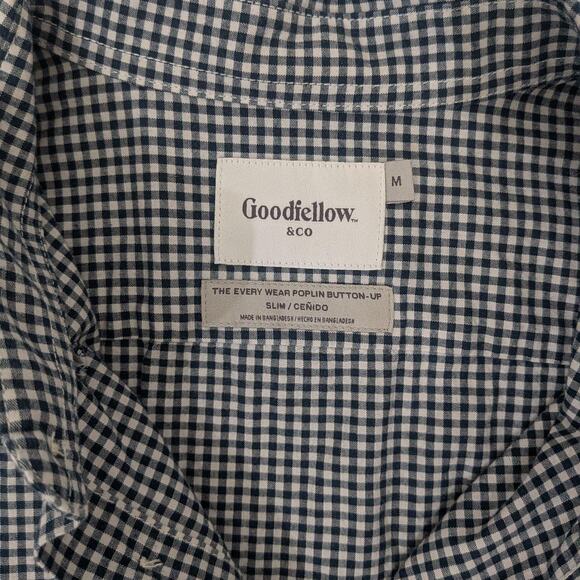 Men's Medium black and white plaid check shirt by Goodfellow - Picture 4 of 8